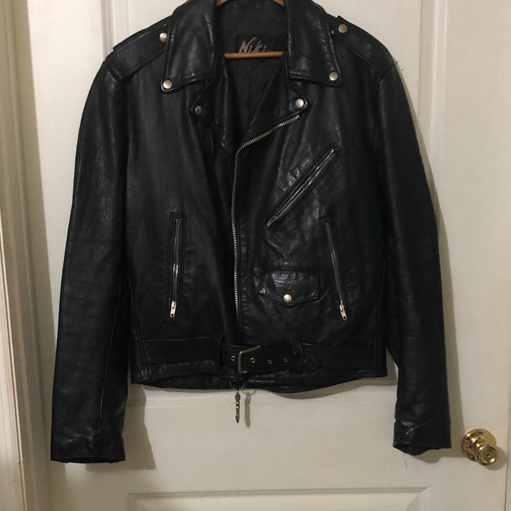 Black Leather Biker Jacket - Men's Classic Motorcycle Style